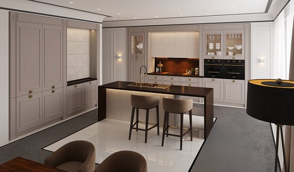 Бежевая кухня в Нальчике