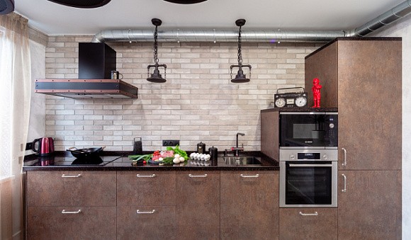 Коричневая кухня в Клину