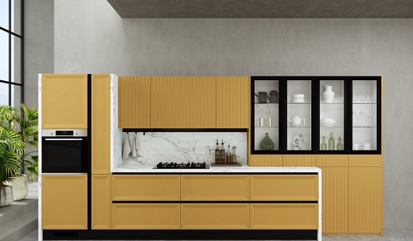 Бежевая кухня в Клину