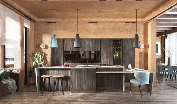 Коричневая кухня в Клину