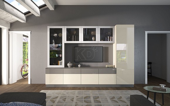 Бежевая гостиная мебель